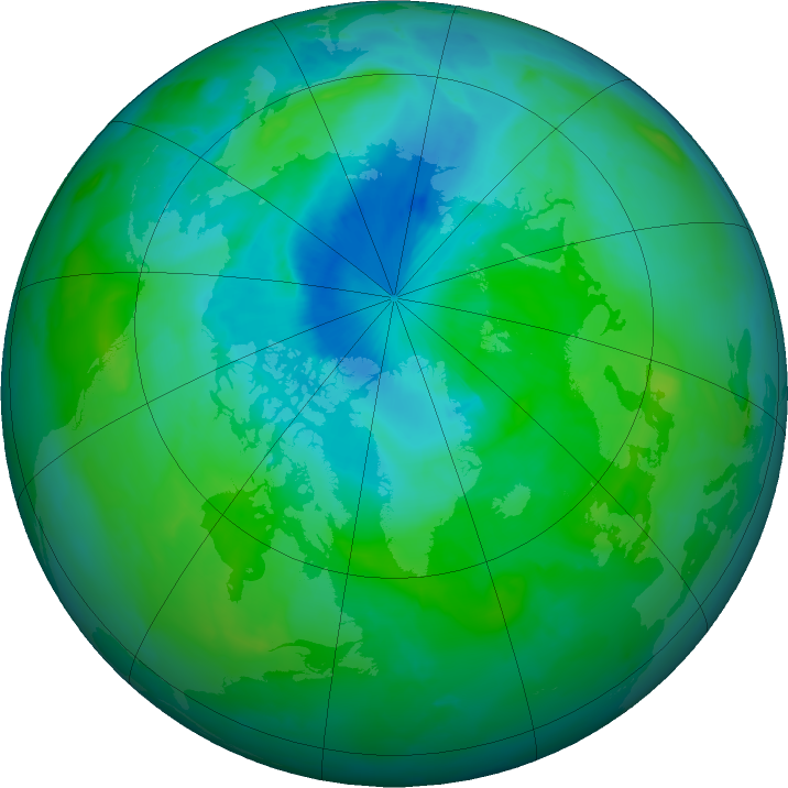 Arctic ozone map for 11 August 2011